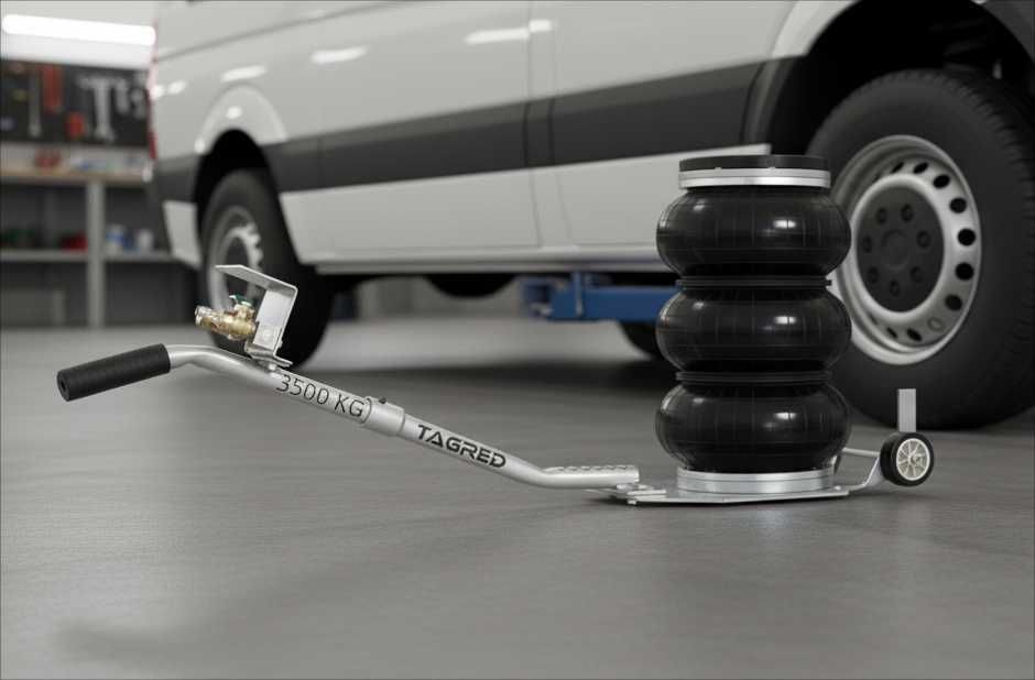 NOWY Podnośnik Pneumatyczny Bałwanek 3,5T Samochodowy Do Auta FAKTURA