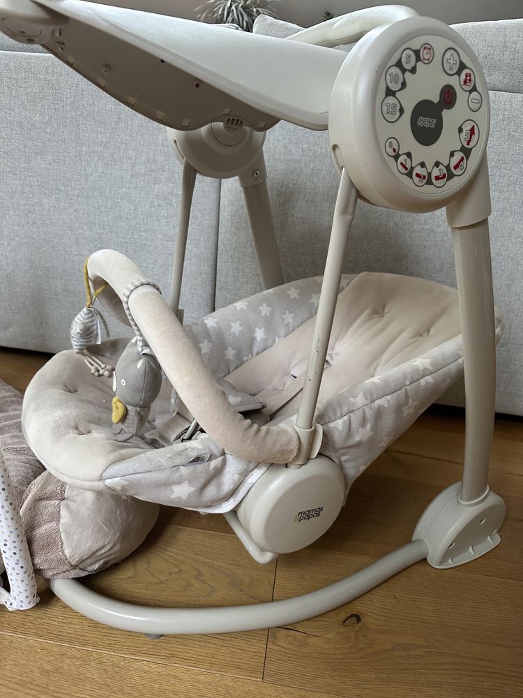 Huśtawka fisher price starlite swing + mata duży miś