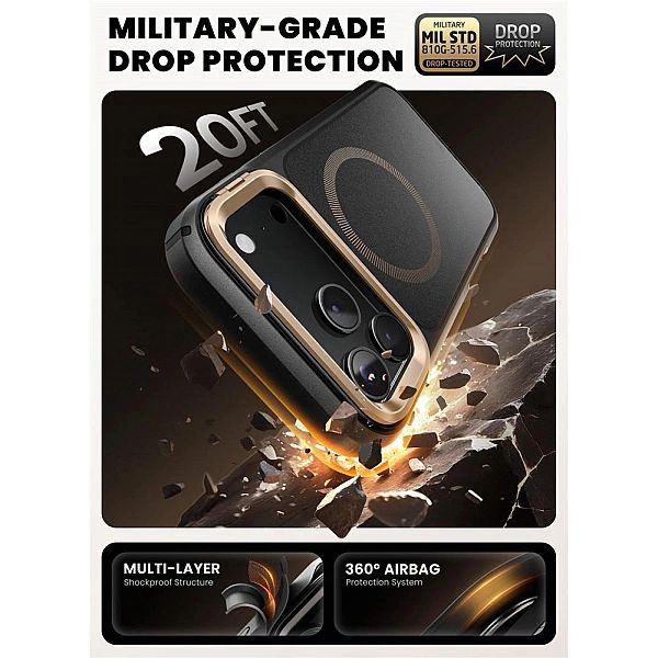 Etui Supcase IBLSN Ares Flip Mag MagSafe na iPhone 17 Pro - złote