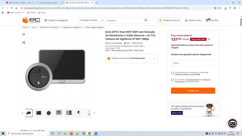 Videoporteiro EZVIZ DP1C