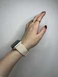 pasek regulowany materialowy bialy LUNA do apple watch 3 4 5 6 7 8 SE