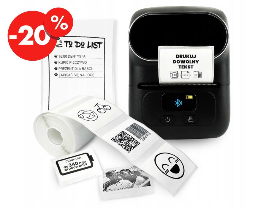 Phomemo Drukarka Termiczna Samoprzylepnych Etykiet Naklejek - OKAZJA