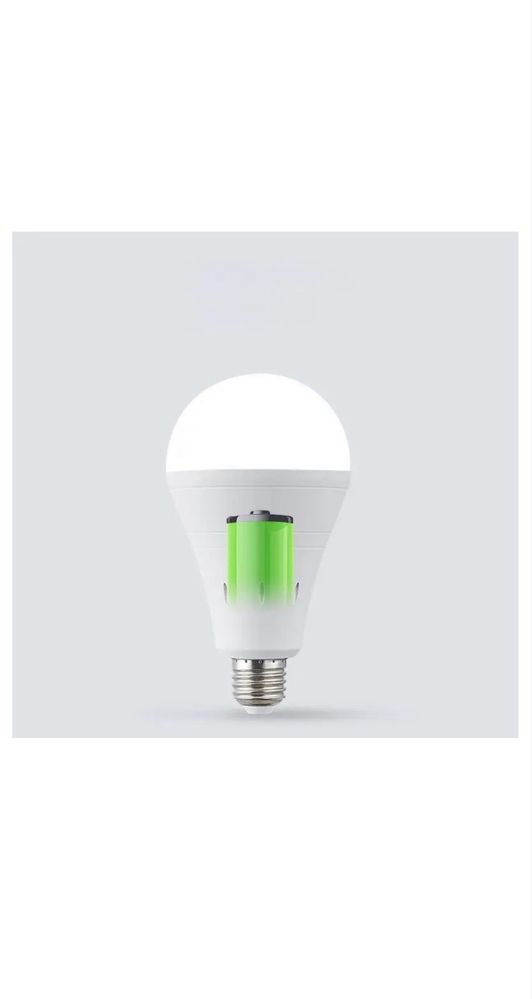 Акумуляторна LED лампочка Е27 15W з батарейкой 1500 mAh 6500К