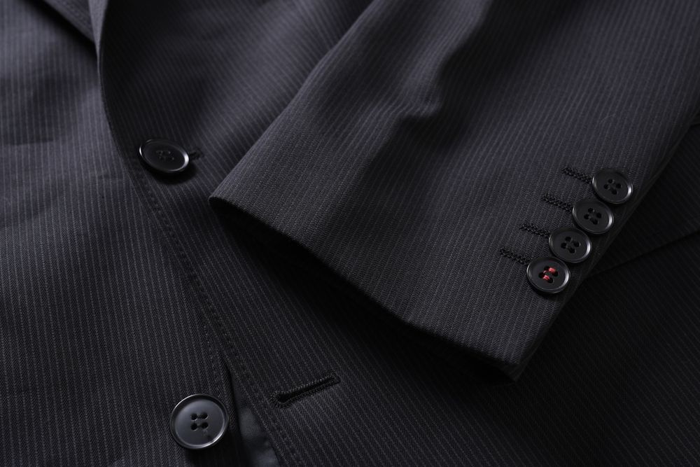 CLUB OF GENTS elegancka czarna marynarka męska w prążek 60% wełna r 46