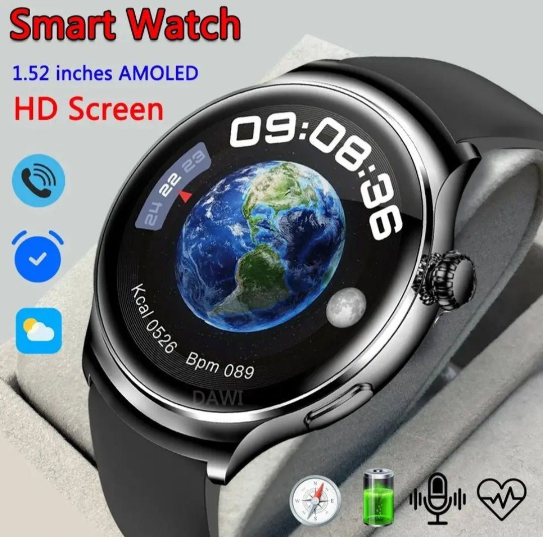 Круглые умные часы Z93 Pго для мужчин и с AMOLED экраном, Bluetooth,