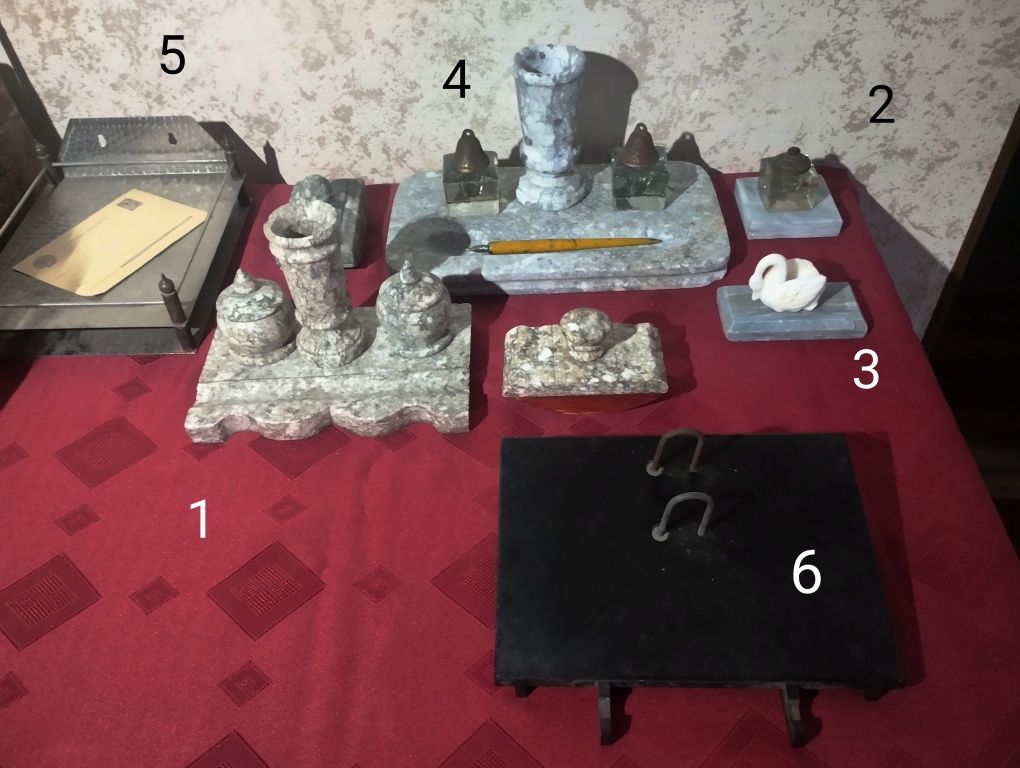 Письменный прибор (мрамор, стекло СССР)