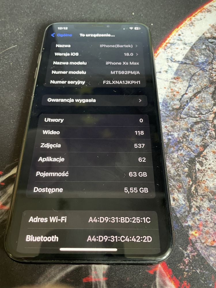 iPhone xs max 64gb space gray