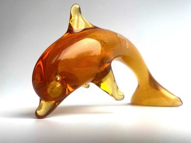 Delfin naklejka szkło Murano Cose Belle Cose Rare szklana figurka