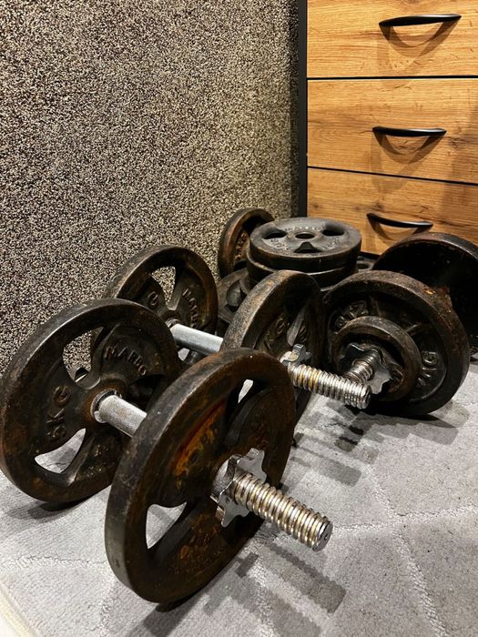 Obciążenie żeliwne, ławka, gryfy, hantle siłownia