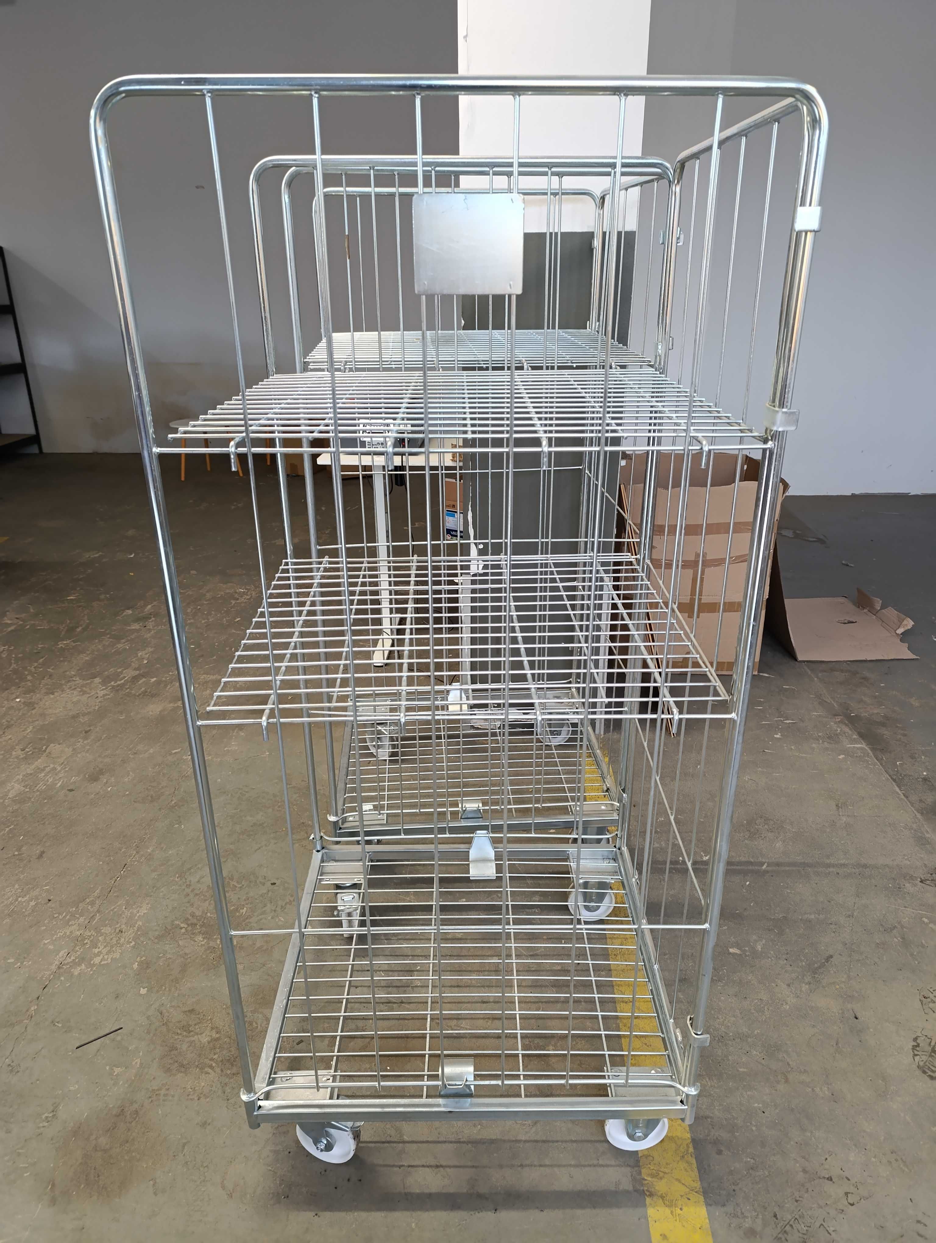 Wózek kontenerowy, siatkowy 3 ścienny stalowy 177,5x 81x76,5cm FAKTURA