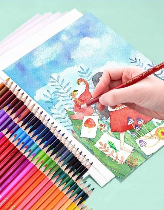 Kredki akwarelowe Arttrack, zestaw 72 kolorów plus dwa pędzelki