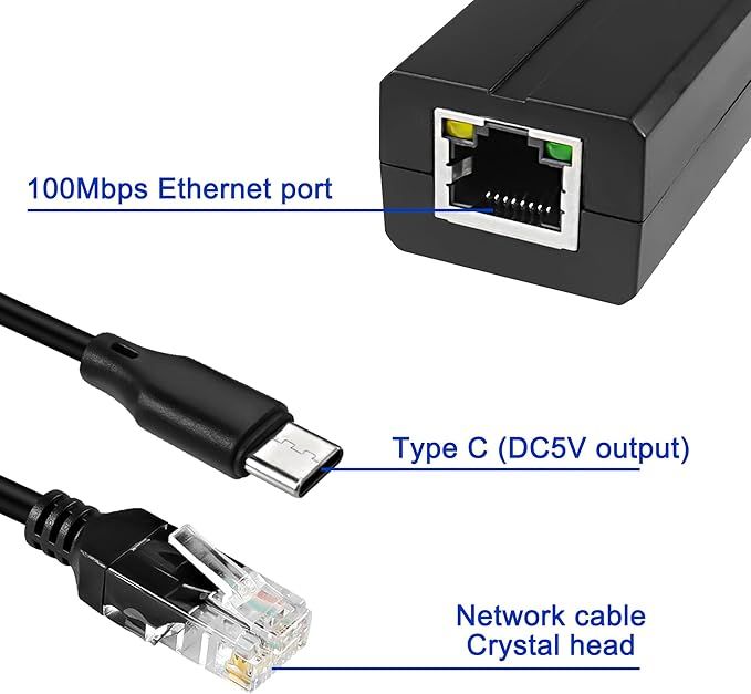 meiriyfa rozdzielacz usb typu c poe 5 v 2,4 a pd08s x
