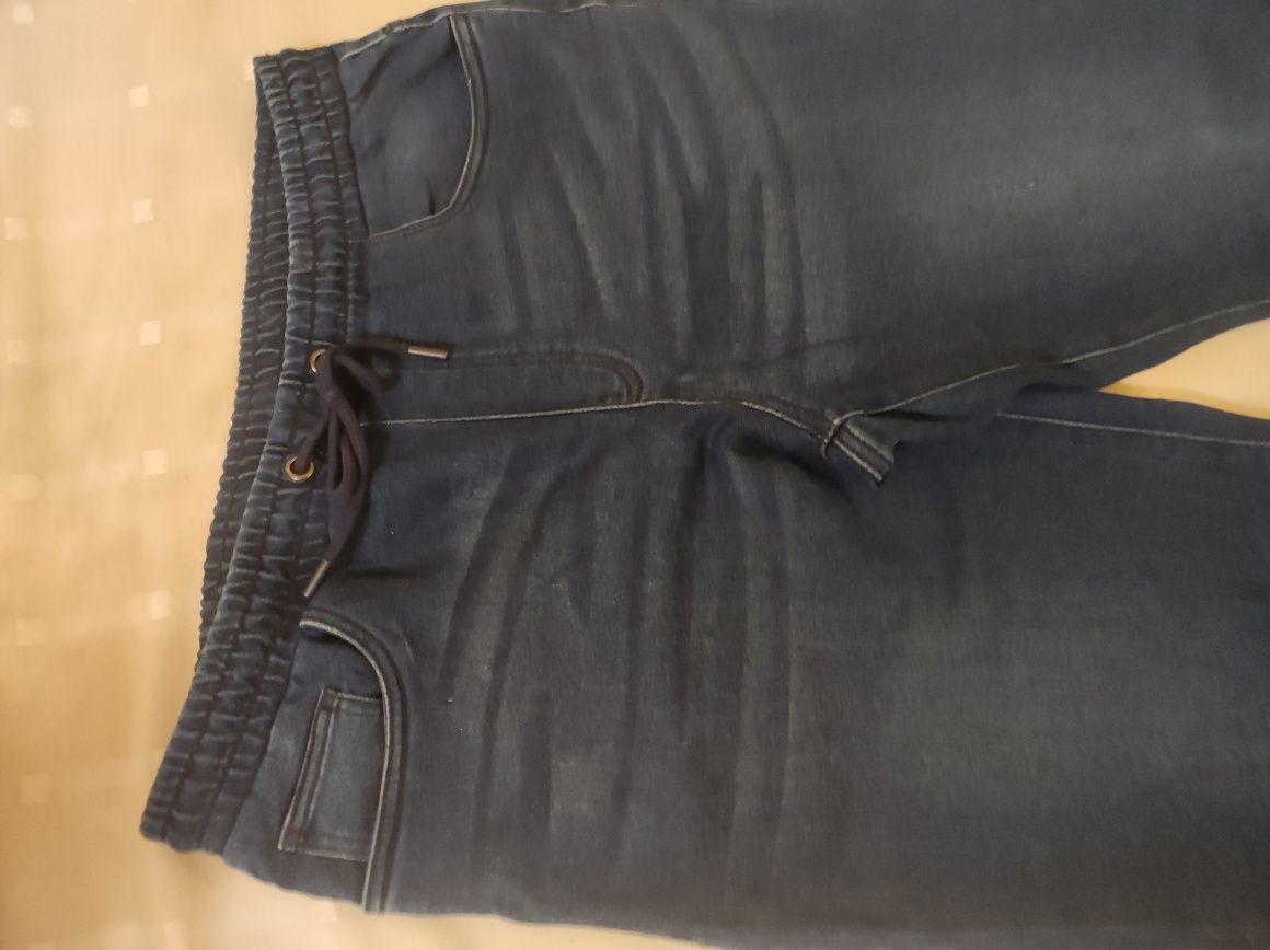 Spodnie męskie jeansy joggery 52