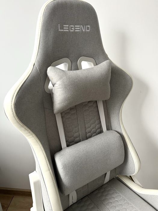 Krzesło biurowe / gamingowe szaro-białe NIBE