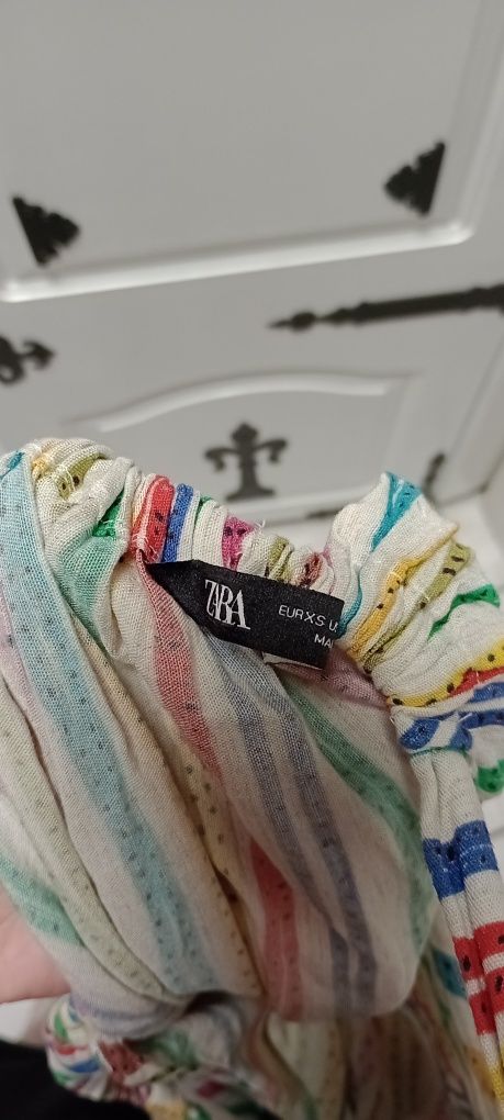 Sukienka maxi ramiączka kolorowe paski xs zara