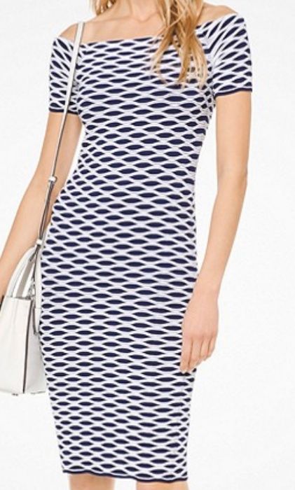 Sukienka Michael Kors najnowsza kolekcja XS etui ottoman true navy