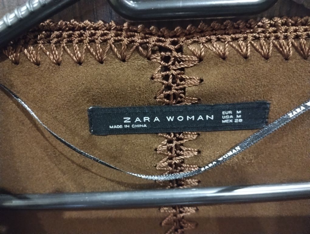 Kamizelka zamszowa damska Zara, roz. M