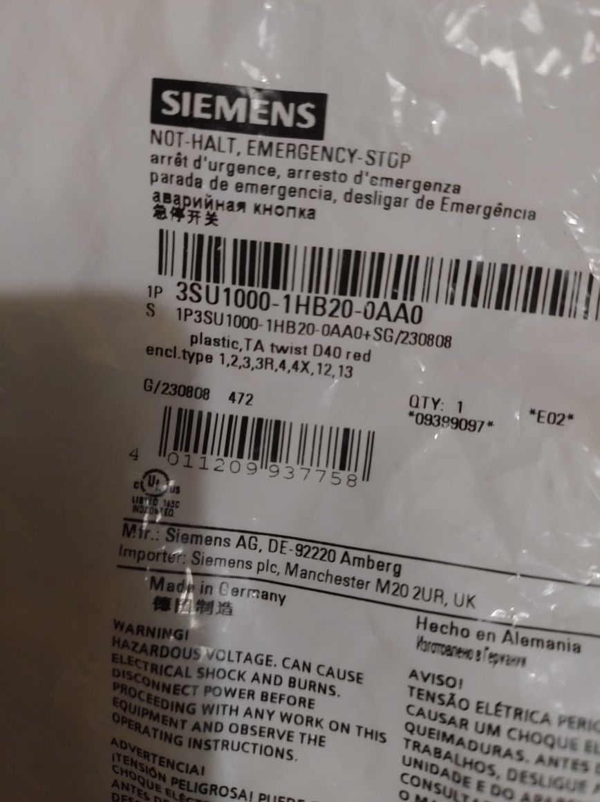 Siemens 3SU1000-1HB20-0AA0