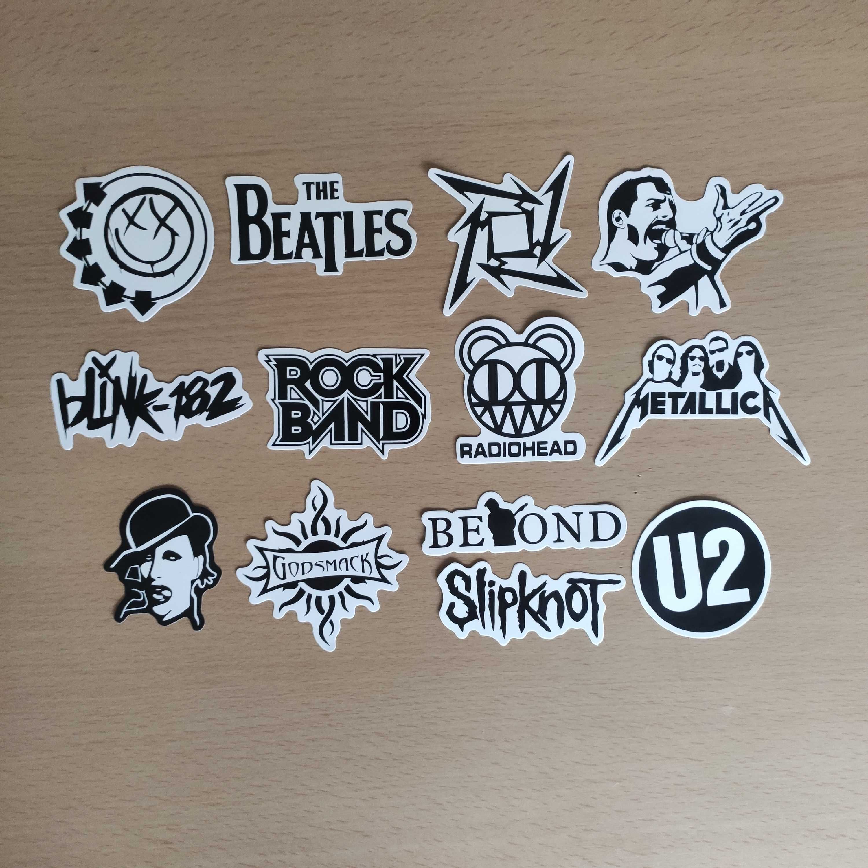 Pack 50 Autocolantes Stickers Adesivos Musica Rock Preto e Branco