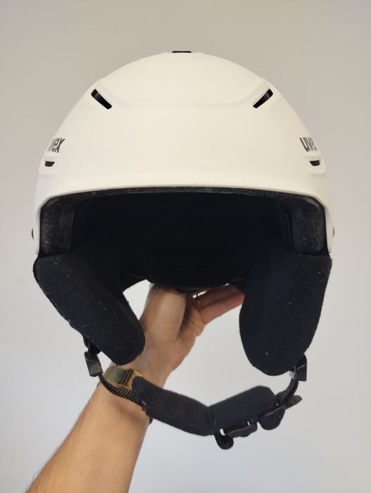 Biały kask narciarski Uvex 52-55cm