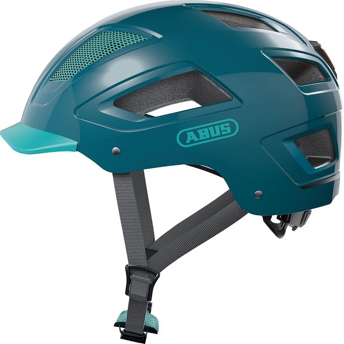 Kask rowerowy miejski Abus Hyban z wbudowaną lampką LED, L 56-61 cm