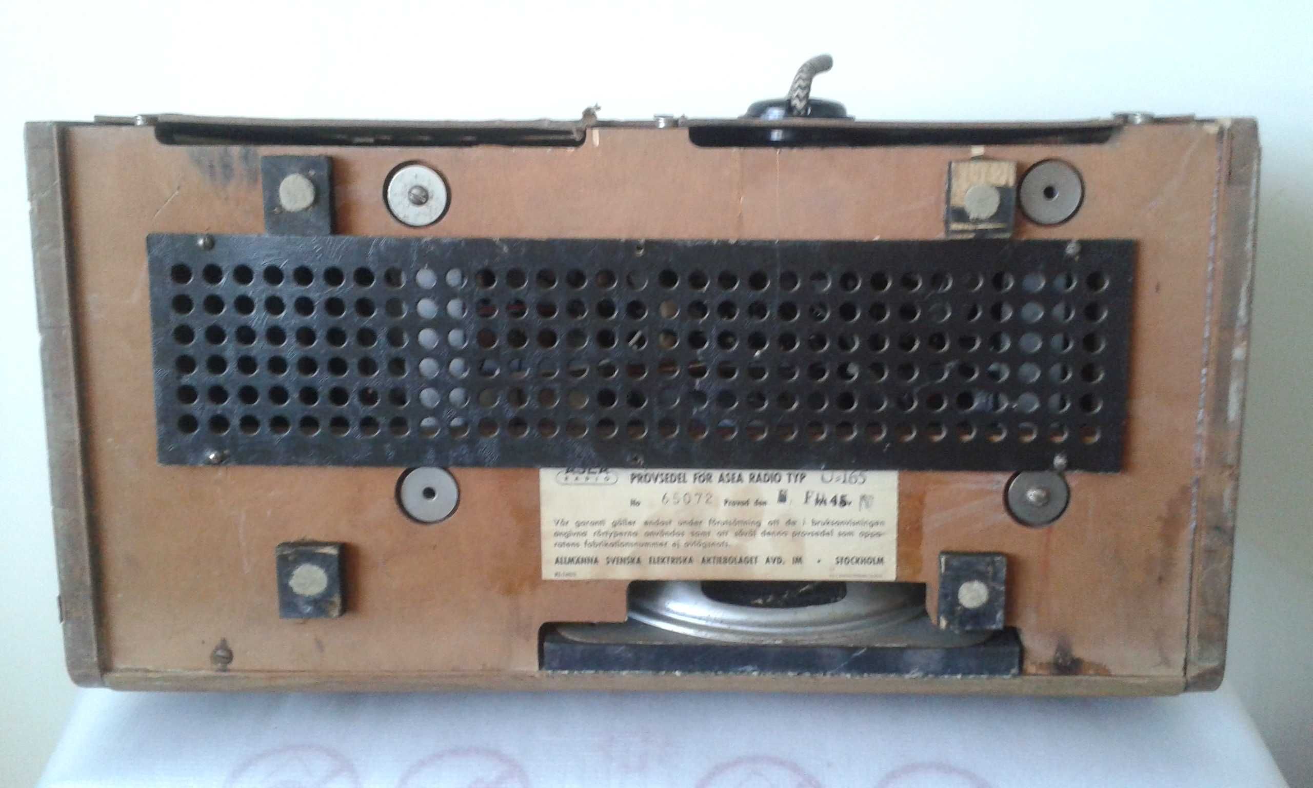 Radio lampowe ASEA U165(Szwecja)