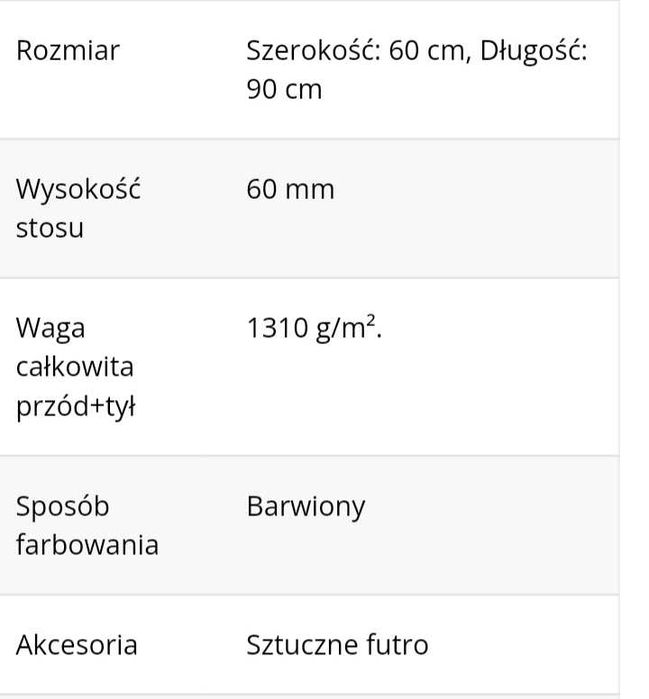 Sztuczna skóra dywanik