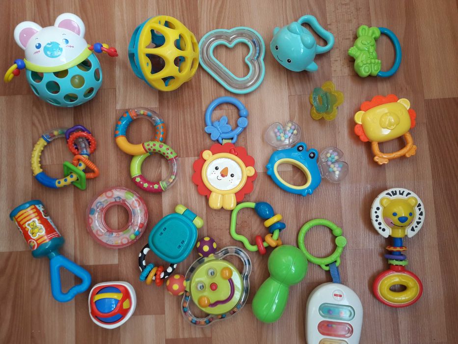 Погремушка, грызунок Bright Starts, Fisher-price, Nuby