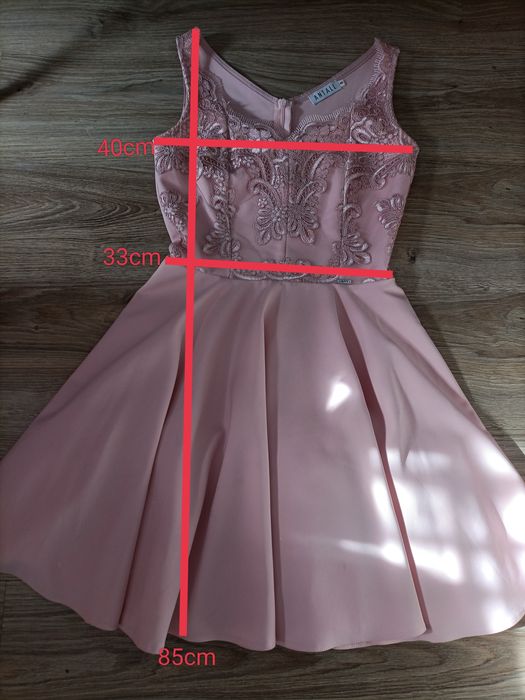 Sukienka pudrowy róż S