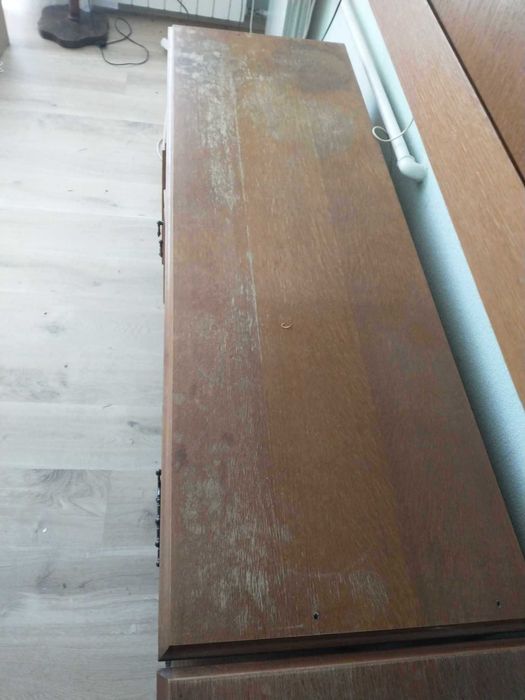 Komoda z nadstawką i szafką PRL drewno  zestaw Swarzędz