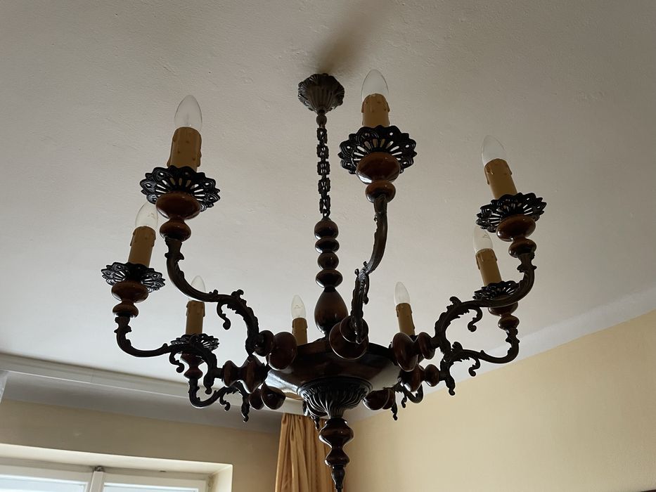 Żyrandol pałacowy lampa wisząca vintage PRL