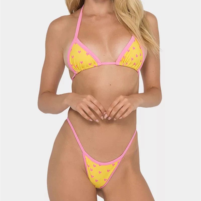 Sexy Strój Kąpielowy w Stylu Vintage Mini Mikro Bikini Brazylijskie -S