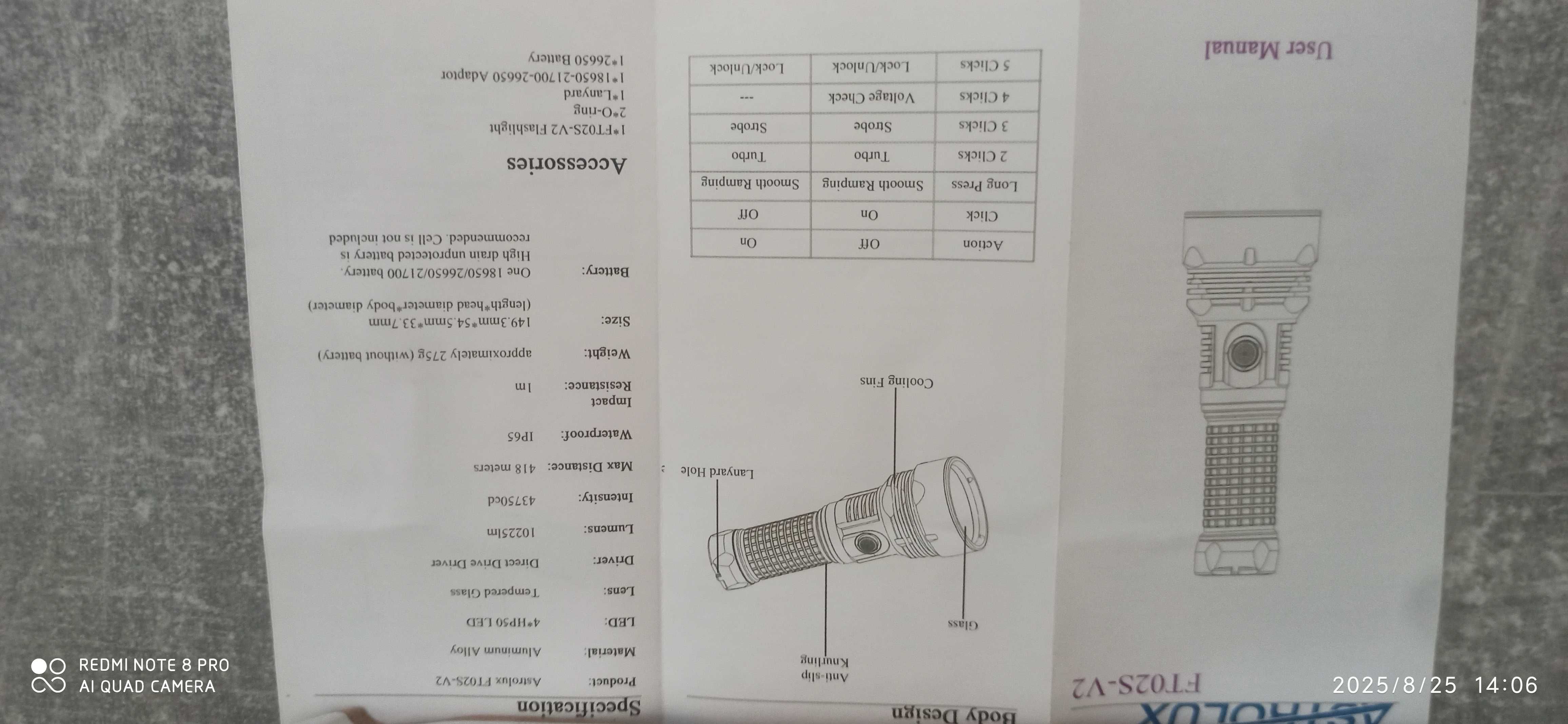 Latarka Astrolux ft02s v2