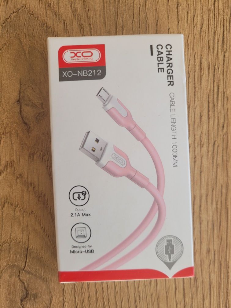 rożowy kabel micro-usb