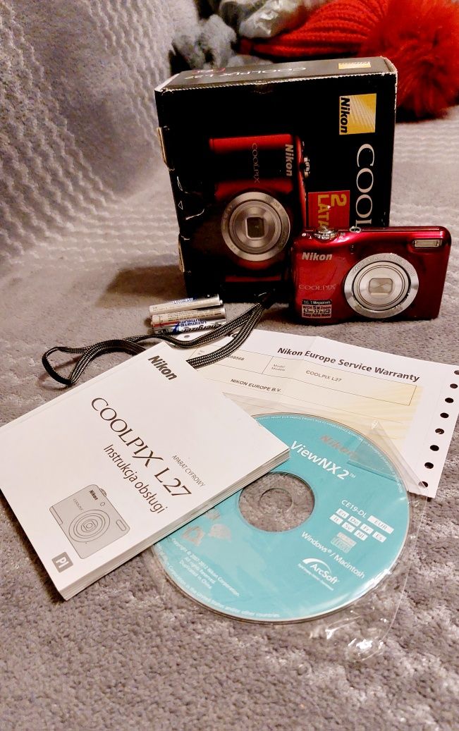 Nikon coolpix L27 aparat fotograficzny + filmy dla każdego, stan bdb