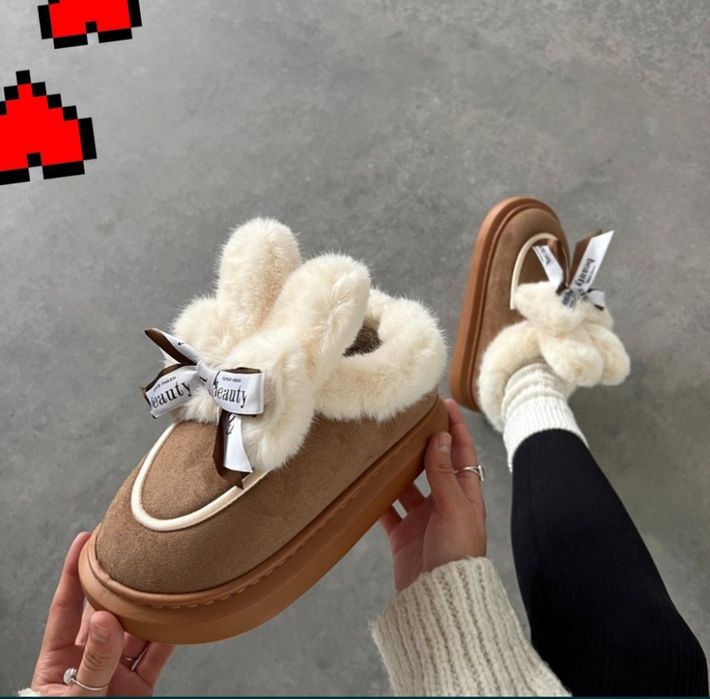 Тапочки угги,тапочки з вухами,тапочки з задником