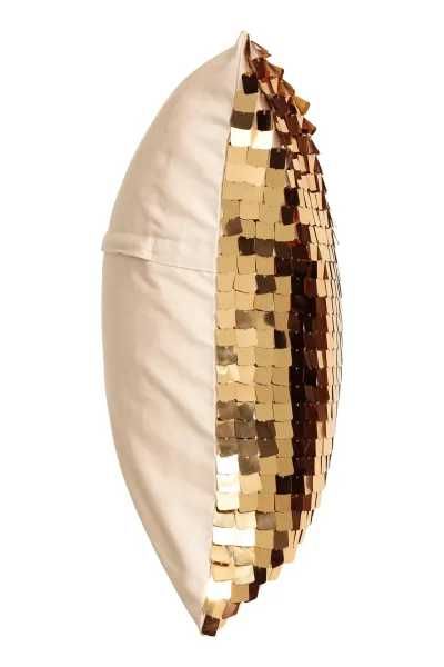 H&M 40x40 poszewka glamour - złote cekiny nowa z metką