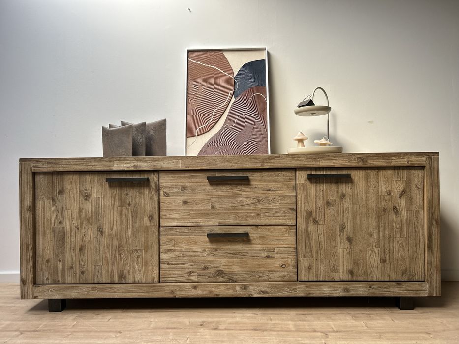Komoda nowoczesna drewniana akacja rustykalna farmhouse RTV pod tv