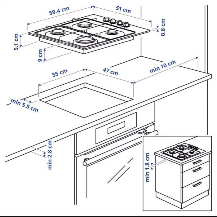 Placa a gás branca IKEA LAGAN