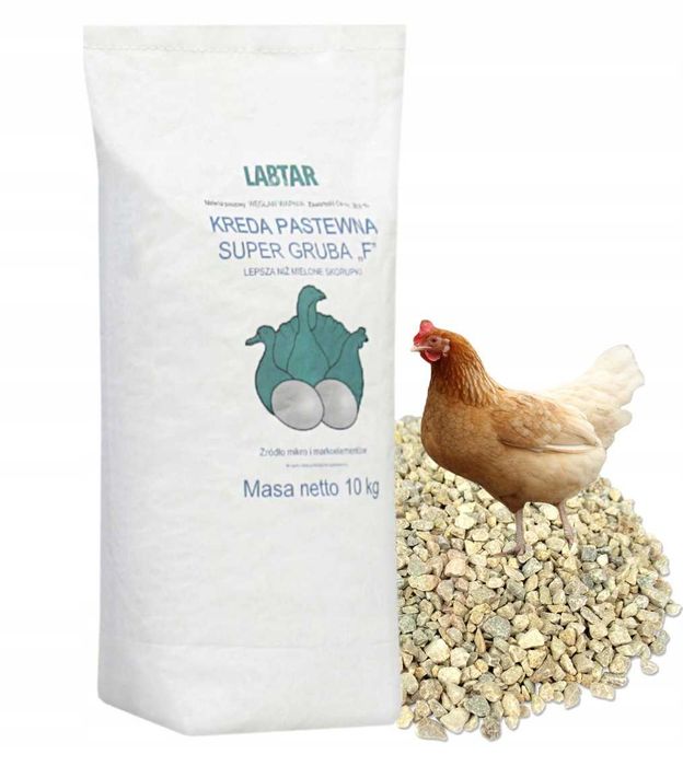 Kreda pastewna super gruba F 10kg dla kur / drobiu wapń