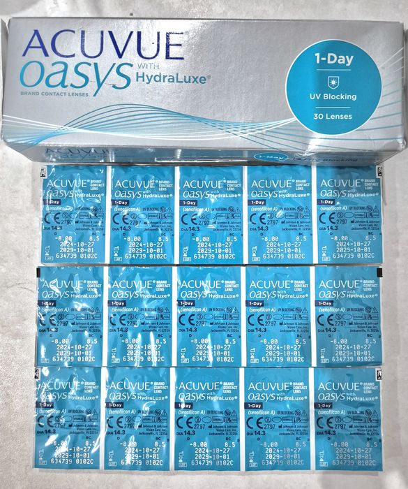 ACUVUE OASYS 1-DAY Soczewki kontaktowe jednodniowe 15szt Moc -7,5 -8.0