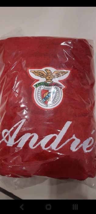 Lençol bordado com nome e simbolo benfica