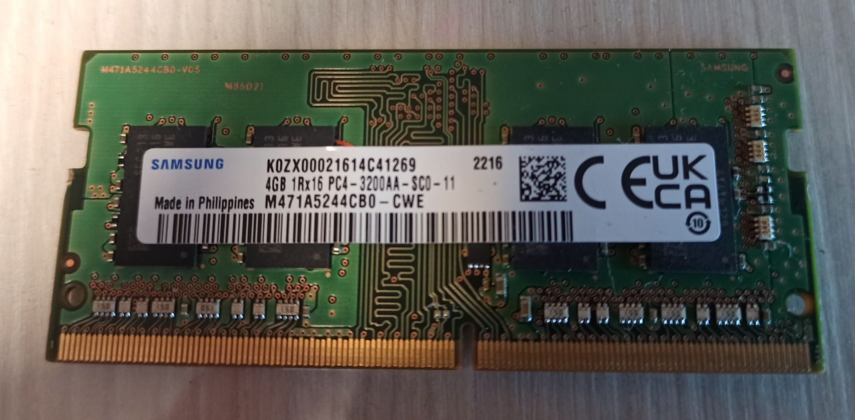 Оперативна пам'ять Samsung SODIMM DDR4 4Gb 3200MHz PC4-25600