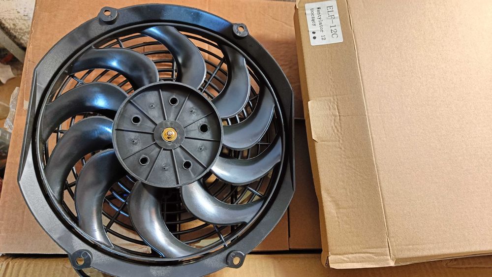 Cienki wentylator 12" wiatrak ssący tłoczący tuning 12v 80W nowy
