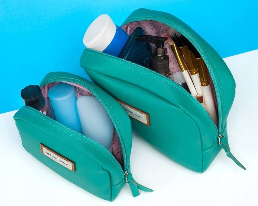 zestaw dwóch kosmetyczek damskich ze skóry ekologicznej - rovicky