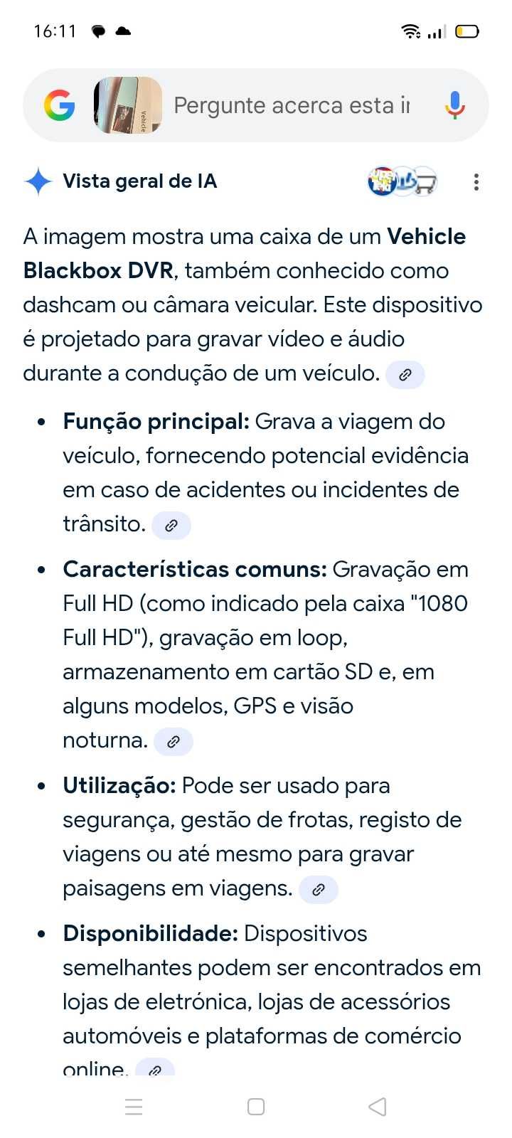 Dash Cam Espelho 57€. Oportunidades