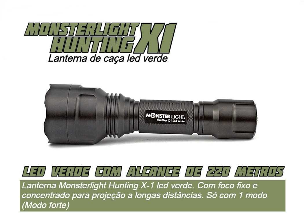 Kit lanterna para esperas Hunting X-1 led verde 3000 lumens só 1 modo