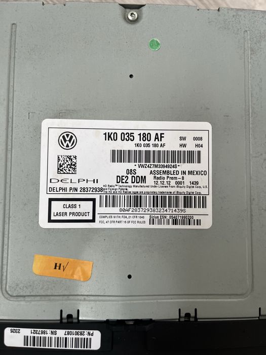 VW RCD 510 Delphi Premium-8 Сенсорна магнітола