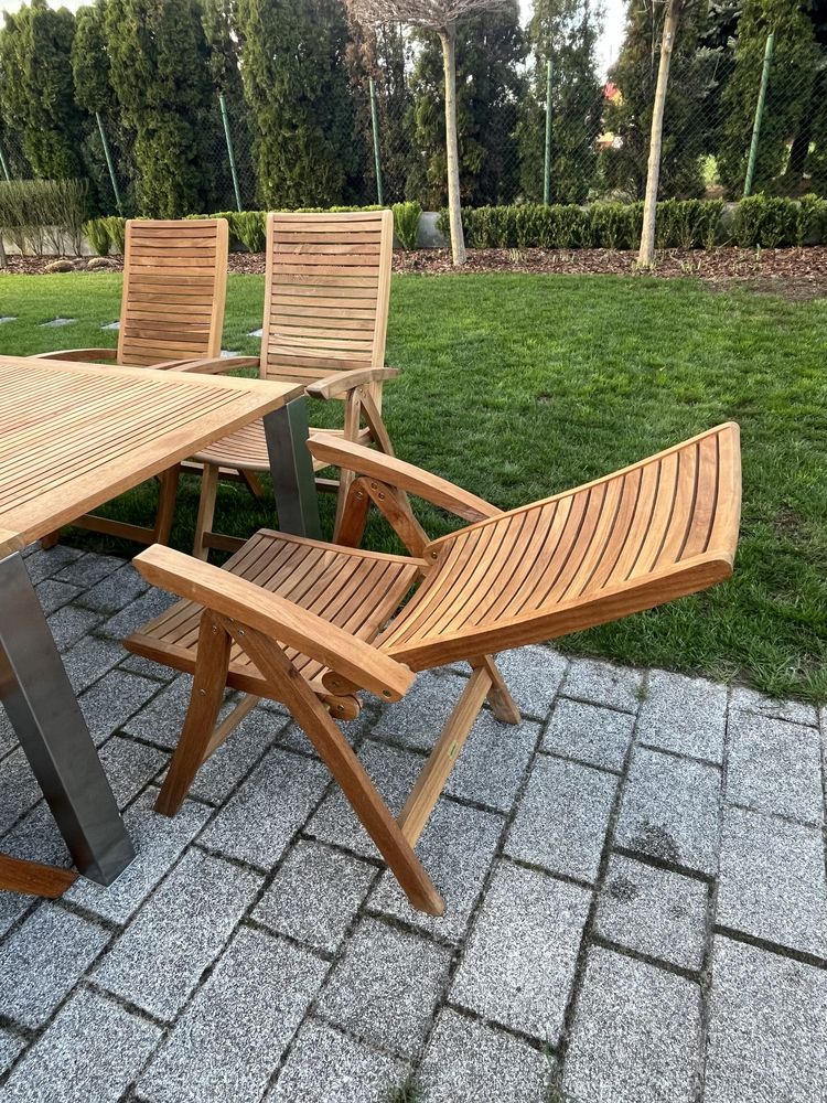 Meble ogrodowe stół i krzesła drewniane iGarden