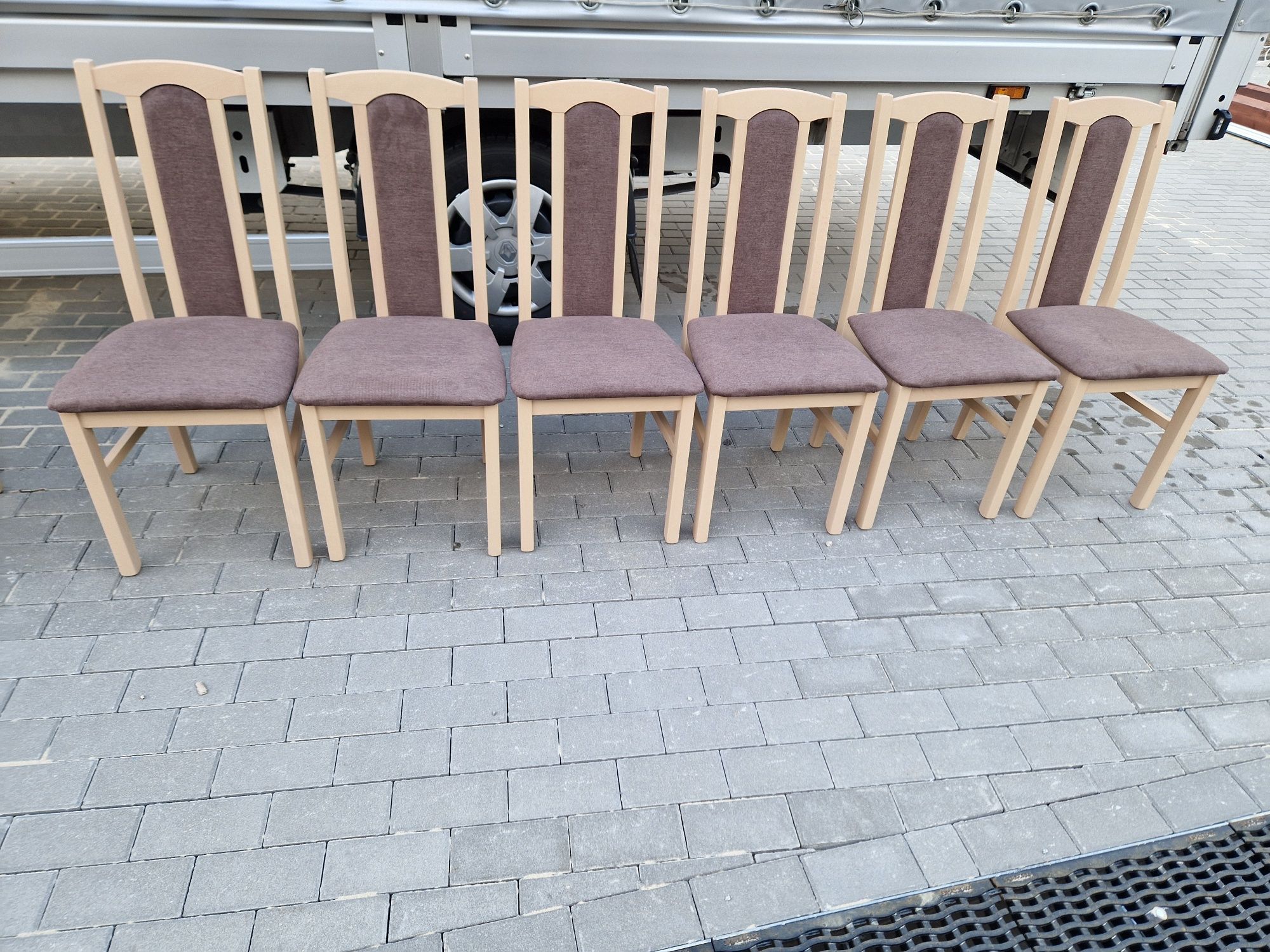 Nowe: Stół 80x140 rozkładany na 180 + 6 krzeseł sonoma + brąz
